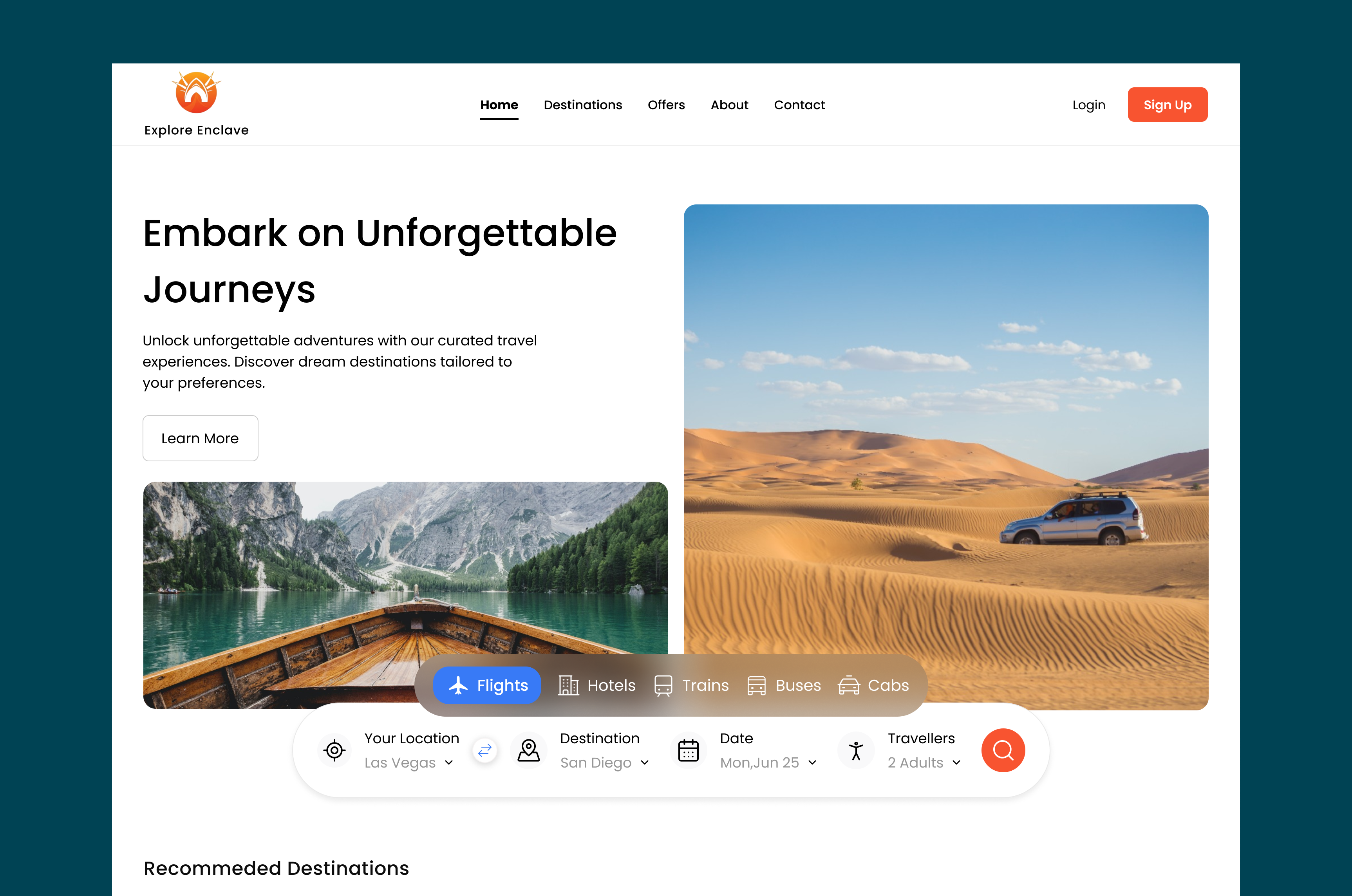 Travel Landing Page 3d animation branding design design system graphic design landing page laning logo motion graphics system travel ui ux