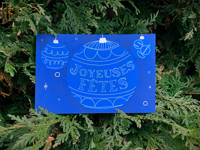 Happy Holidays! blue card christmas christmas card decoration illustration postcard tree wishes