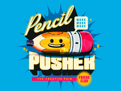 Pencil Pusher branding illustration illustrator pencil pusher the creative pain vector