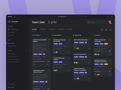 Task Manager Website - Concept Darkmode darkmode task mananger ui web design