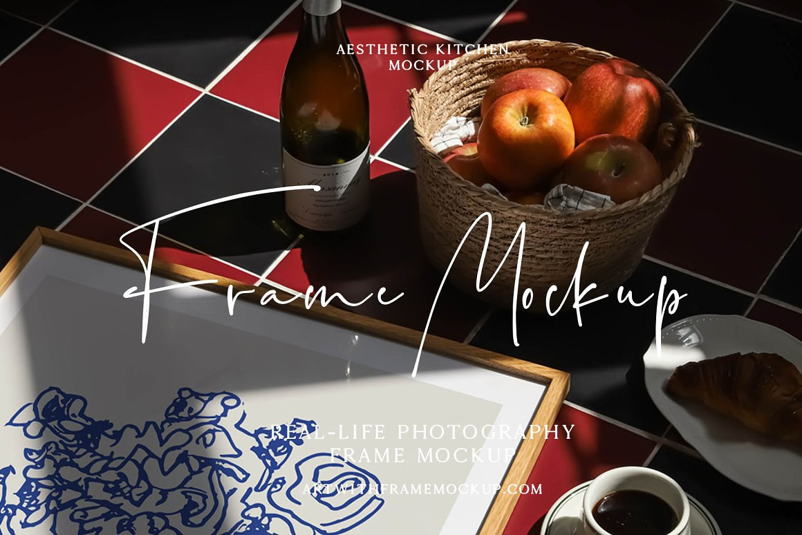 Aesthetic Kitchen Frame Mockup frame mockup frame wall mockup framed art mockup framed print mockup interior mockup kitchen frame mockup kitchen mockup kitchen wall mockup poster mockup print art mock up