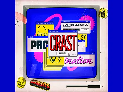 Digital Distractions branding compter illustration illustrator pop up the creative pain vector