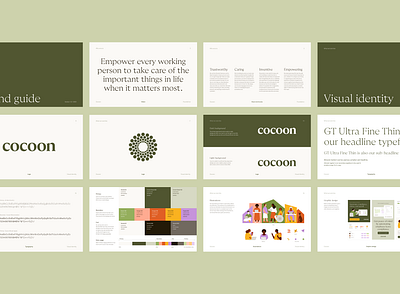 Cocoon brand and website refresh benefits brand guide brand guidelines branding design graphic design guidelines illustration leave leave management logo small business ui ux vector