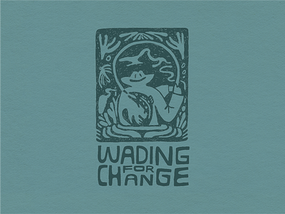 Wading For Change film poster block print branding film fish flyfishing graphic design illustration logo