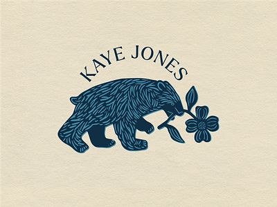 Kaye Jones Counseling Logo bear branding business cards client design flower identity design logo vector