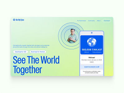 Be My Eyes - Hero Section Redesign Concept design herosection ui webdesign website