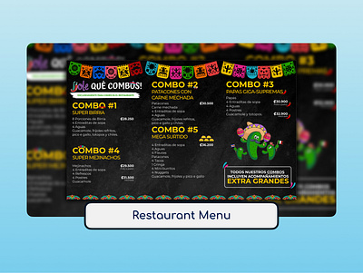 Restaurant Menu - Mexican Food brand branding cactus costa rica curious dark design food menu menudesigner. mexican restaurant