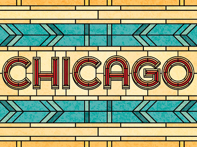Prairie Style Chicago Flag chicago chicago flag flag frank lloyd wright lettering prairie style stained glass