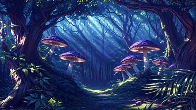 Forest in Another World Avatar Refference avatar forest design environment fantasy art fantasy forest graphic design illustration landscape design mushroom forest