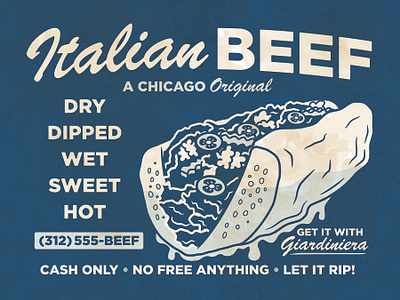 Wet Hot Italian Beef beef chicago chicago food giardiniera illustration italian beef the bear vintage work shirt