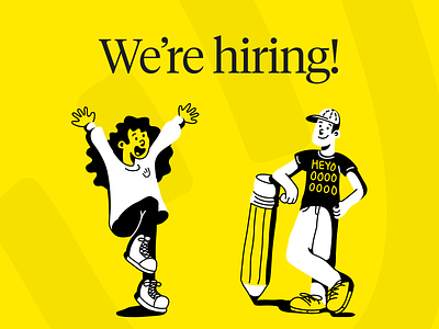We're hiring! agency brand branding content marketing designer hiring illustration job marketing team