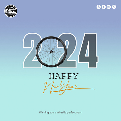Happy New Year 2024 | Creative Poster | Cycling Club creative poster creative poster design creatives creative poster cycle creatives cycle poster cycling club design designer flyer graphic design illustration new year new year creatives new year flyer new year poster poster poster design simple design social media poster