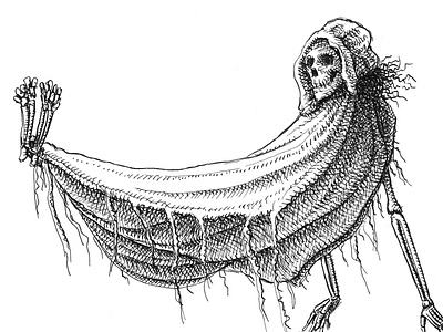Great Grandmama art artist artwork creepy drawing hand drawn horror illustration ink morbid scary skeleton skull
