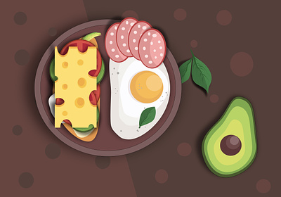 Иллюстрация "Завтрак" coreldraw graphic design vector vectorillustration