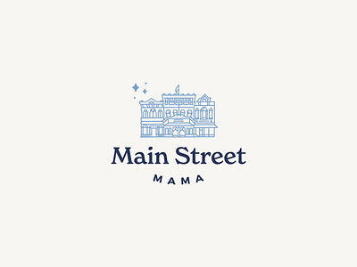 Main Street Mama blog building lineart logo logo design magic main street wonderland