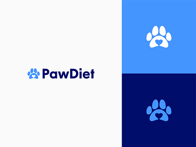 Logo design for PawDiet cat diet dog food health logo logo design paw pets
