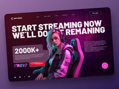 BetVision | Stream Platform app bet betting content dashboard design gambling home page interaction interface new platform popular social media stream streaming streaming platform top uxui web