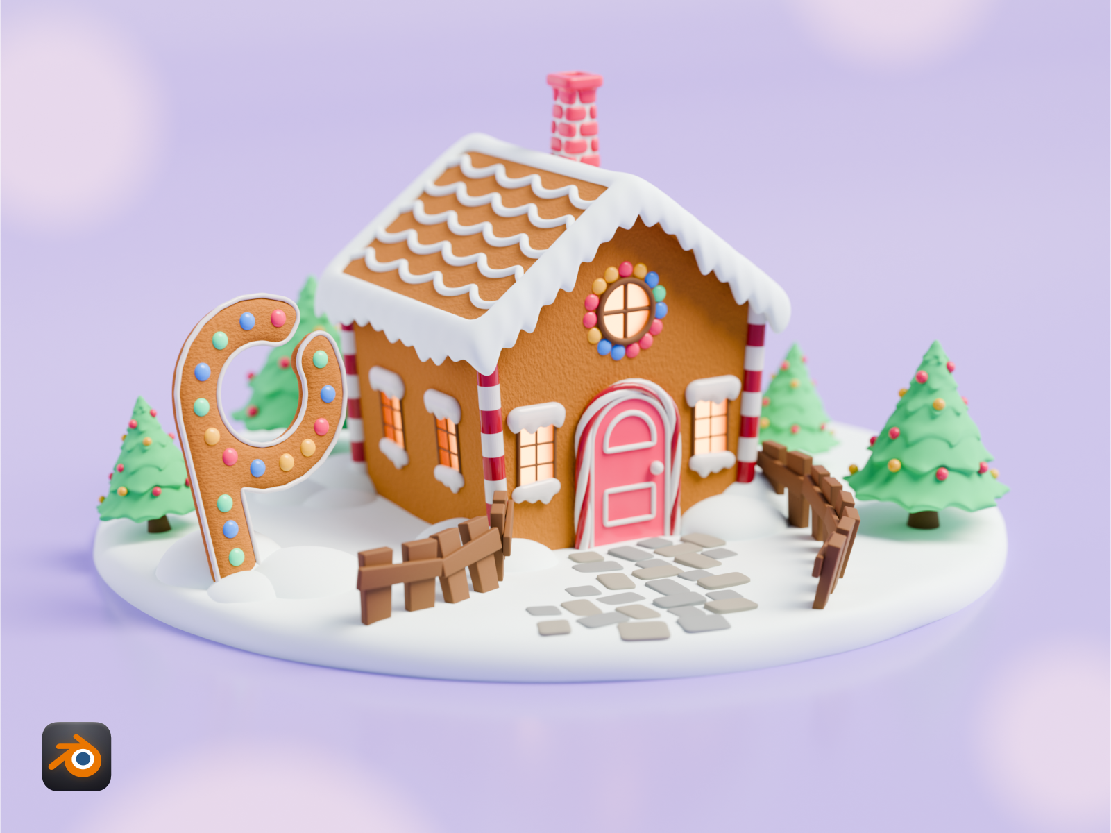 Render - Holiday Card 2023 3d art advertisement b3d blender christmas hannukah illustration rendering social media