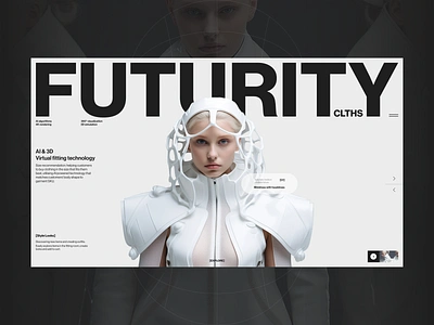 FUTURITY | E-commerce with AI Fitting Room ai ai based ai ecommerce branding clean ecommerce fitting room hero section product top ui design uxui web 3.0 website