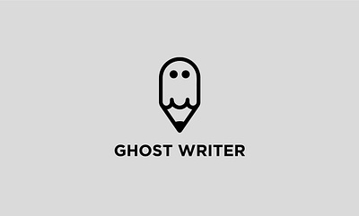 GHOST WRITER app branding business logo clever clever logo creative design graphic design illustration logo logo design minimalist logo negative space vector