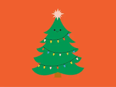 Friendly Tree christmas christmas tree cute cute illustration holiday illustration tree vector vector art vector illustration