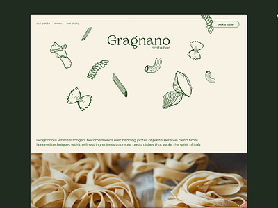 Gragnano Pasta Bar - Website Design branding design figma graphic design identity design illustration minimal prototype restaurant restaurant branding typography ui web web design website