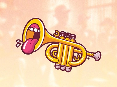 Jazz cartoon funny illustration jazz music musician trumpet tshirt vector