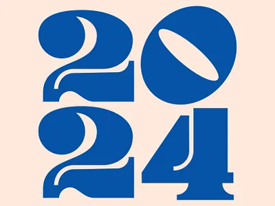 2024 - Happy New Year hand hand lettering vector