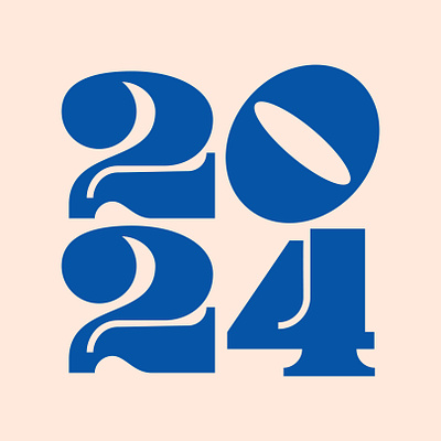 2024 - Happy New Year hand hand lettering vector