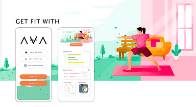 Wellness & Fitness Tracking App: UX UI Design app design branding interactive ui logo design ui ux
