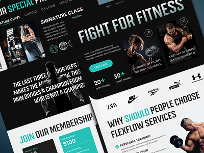 Gym & Fitness Landing Page fitness gym gym fitness landing page gym landing page gym website health health website landing page ui uiux ux webpage website