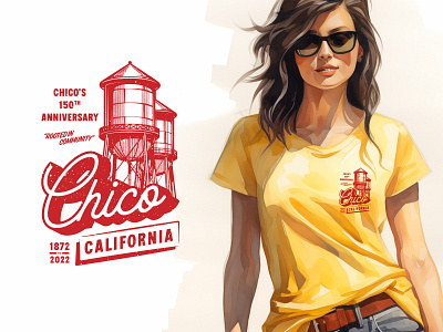 Meriam Park Anniversary Event T-Shirt anniversary chico cursive graphic illustration script shirt vintage water tower