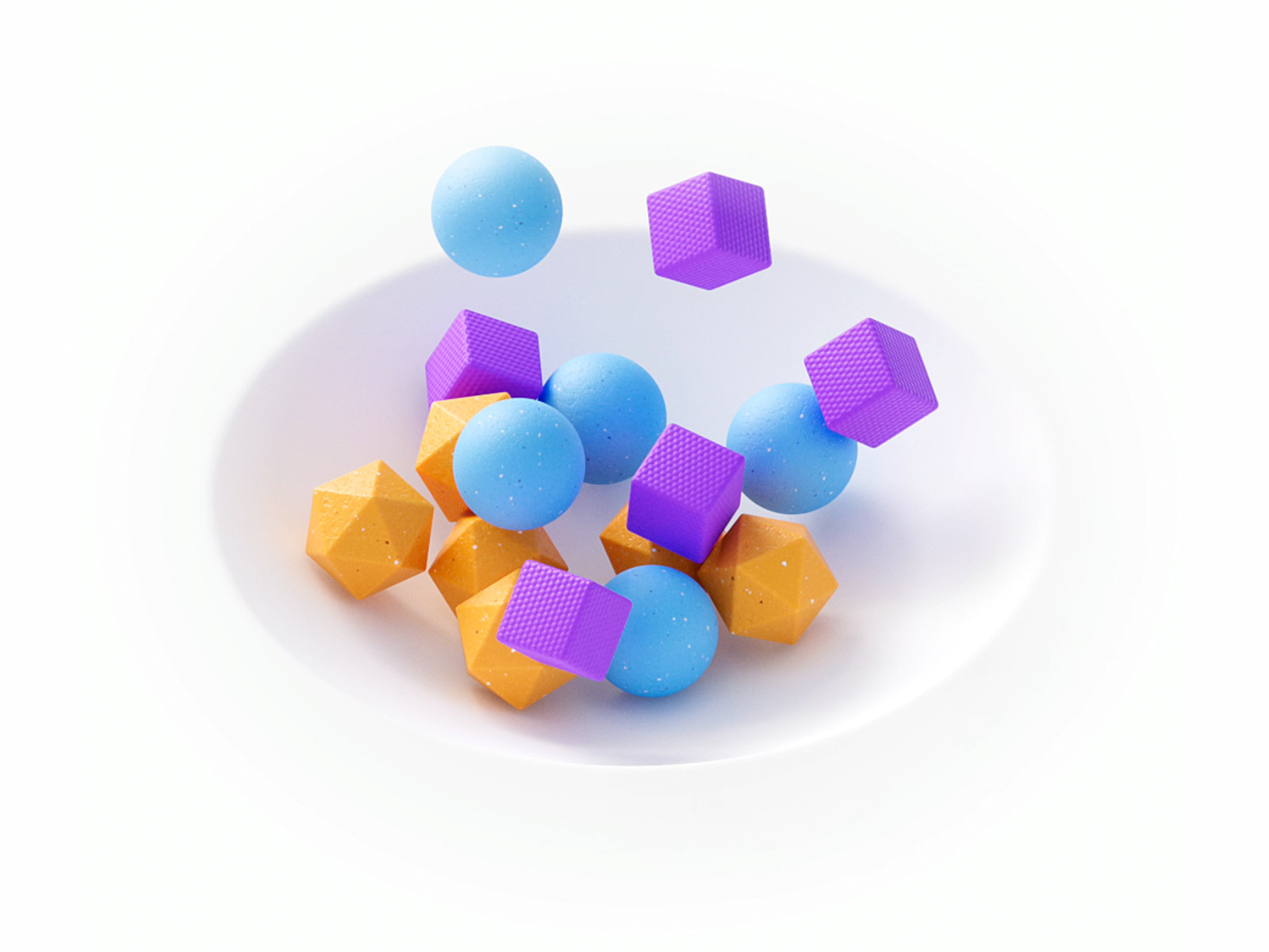 Unstructured data 3d animation blocks blue c4d color data motion primitives purple redshift trend yellow