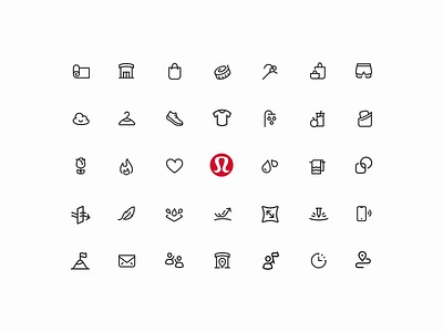 Lululemon — Icon System app icon design icon set icons line style guide ui