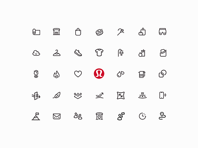 Lululemon — Icon System app athletic branding clothing icon icon design icon designer icon set icon system iconography icons line lululemon style guide ui website