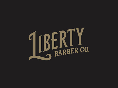 Liberty Barber Company - Chico, CA american barber barbershop logo traditional typography vintage