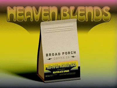 Illiterate Light Coffee Label Design band band merch band merchandise branding coffee coffee bag coffee label coffee packaging gig poster illiterate light merch merch design music music branding music design music merch packaging design psychedelic rva vintage typography