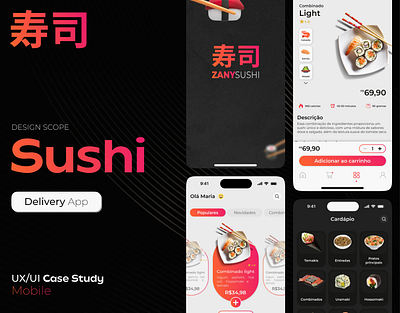 Zany Sushi Case Study app branding design ui ux