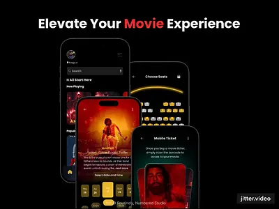 Elevate Your Movie Experience animation booking branding dailyui design graphic design illustration interesting movieapp moviebooking productdesign shots ui video