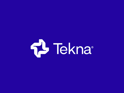 Tekna blue branding logo design logo icon logomark logotype minimal tech technology white