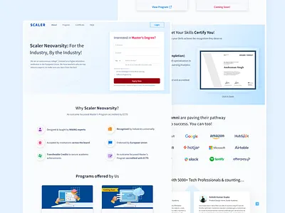 Scaler Neovarsity ui