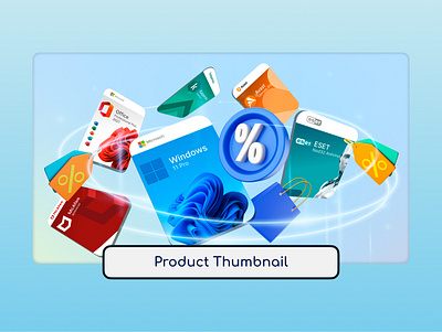 Product Thumbnail - Software Licenses branding cards content for web designproductivity e commerce graphic design header keys licenses microsoft porcentage product products social media thumbnail ui web