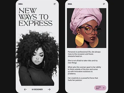 Epression branding design illustration landing page mobile app ui