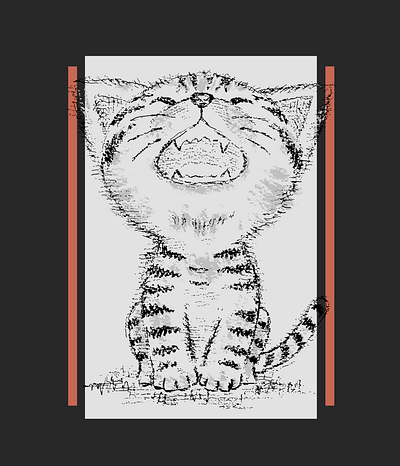 American Shorthair kitten meowing animal cat illustration kitten kitty pet