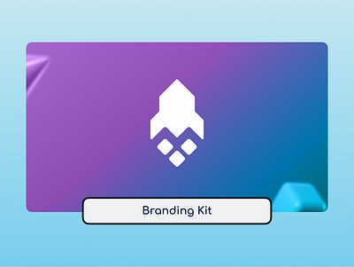 Branding Kit - Digital Marketing Agency agency banner brand branding branding kit brandingcontent. cyan digital fiverr futuristic header logo logo design marketing mockup nonstop purble rocket rocket logo versatility