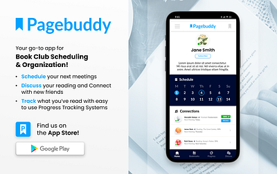 Pagebuddy app book bookclub club google google play store mobile pagebuddy play store ui