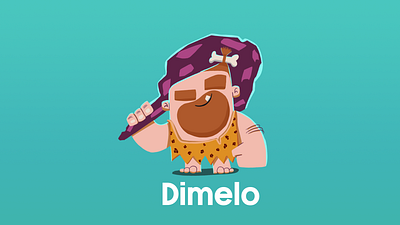 Dimelo Mascot design app caveman character design illustration mascot playful