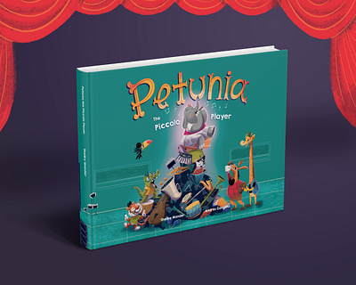Petunia The piccolo player-Picture book animals book character design childrensbook elephant illustration music petunia picture book