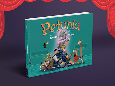 Petunia The piccolo player-Picture book animals book character design childrensbook elephant illustration music petunia picture book