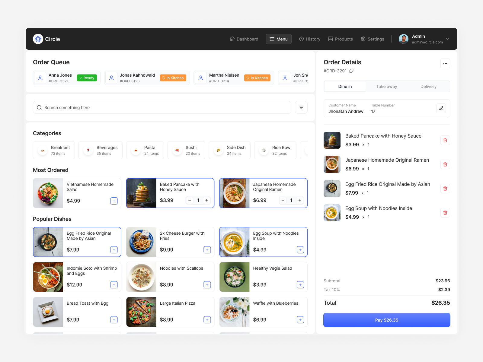 Cirice - POS Dashboard 🍣 admin admin dashboard cashier cashier app checkout culinary app dashboard menu app minimal point of sales pos app pos dashboard ui ux